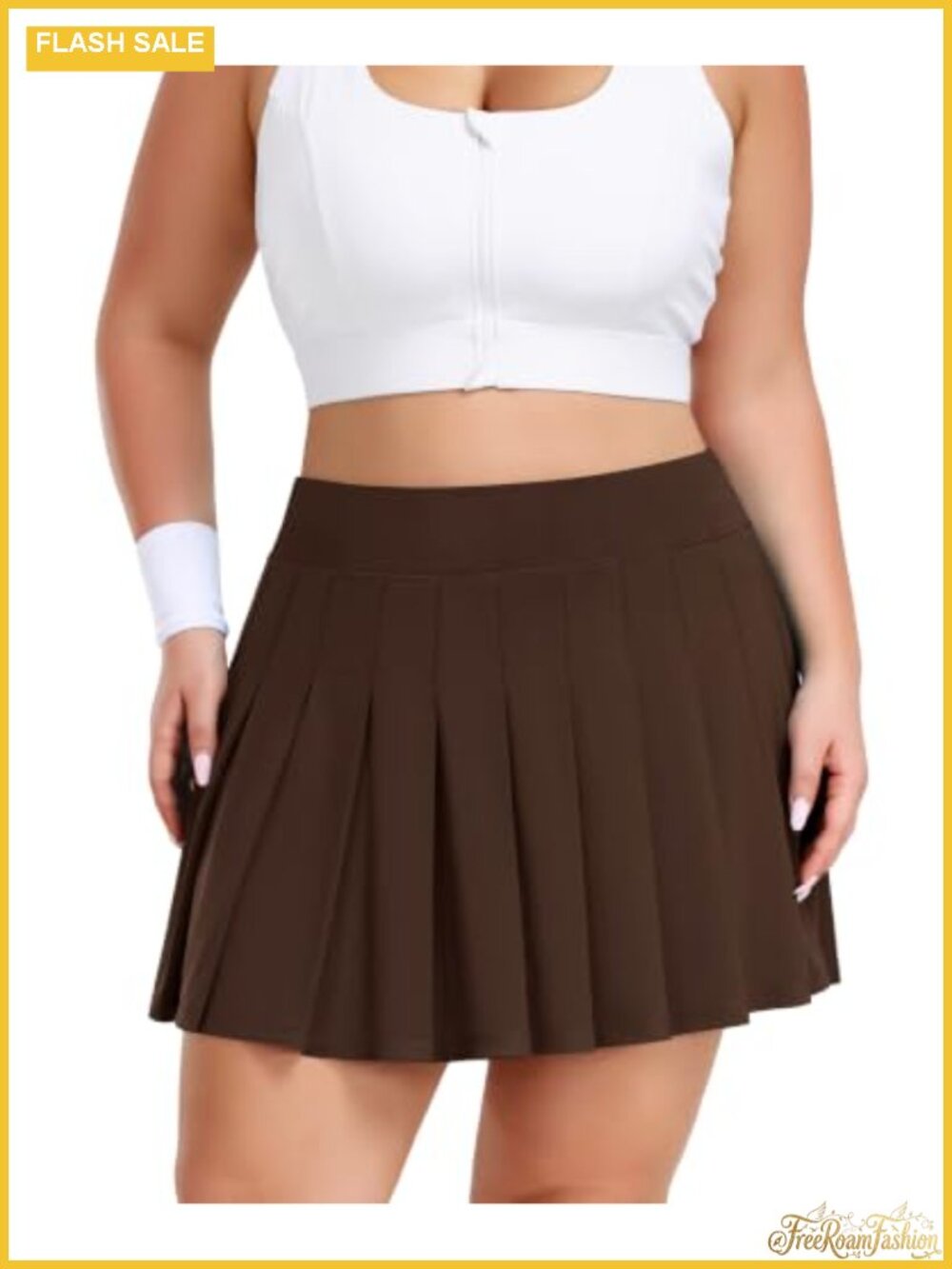 Plus Size Pleated Tennis Skirt High Waist Golf Skort with Built-in Shorts